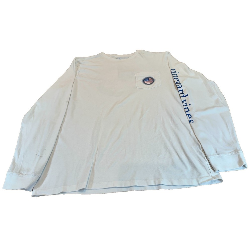 Vineyard Vines Mens Long Sleeve Shirt 100%‎ Cotton Golf Patriotic Size M